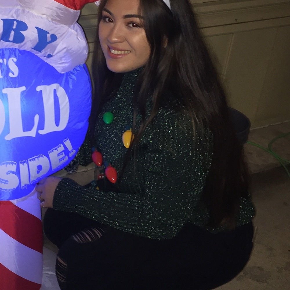 Green Glittery Turtle Neck